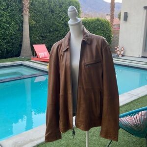 John Varvatos Leather Coat